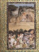 Hindu painter Prince and hermit oil painting